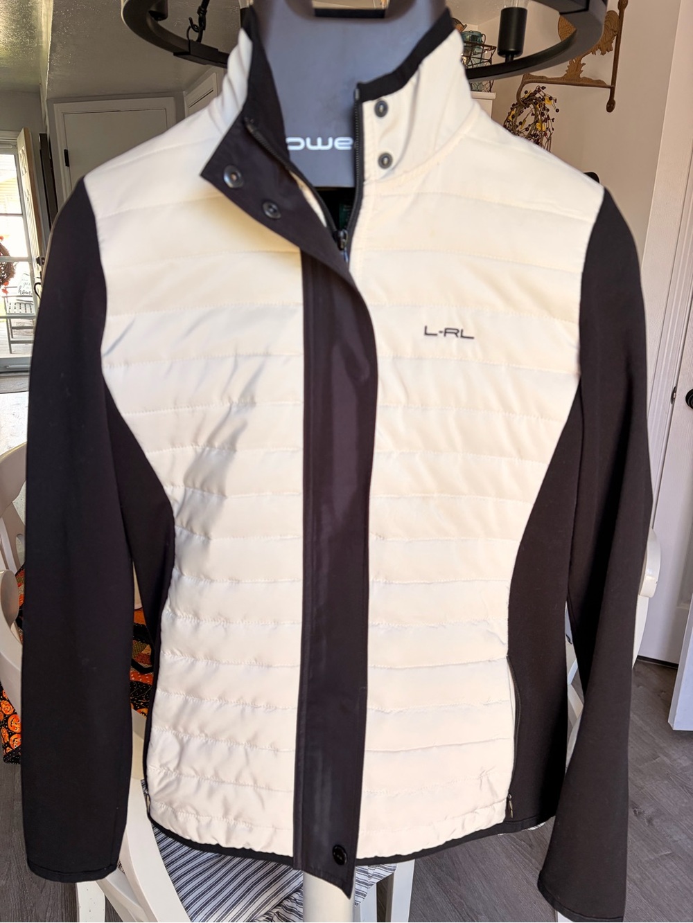 Ralph Lauren Two-Tone Puffer Jacket in White and Black